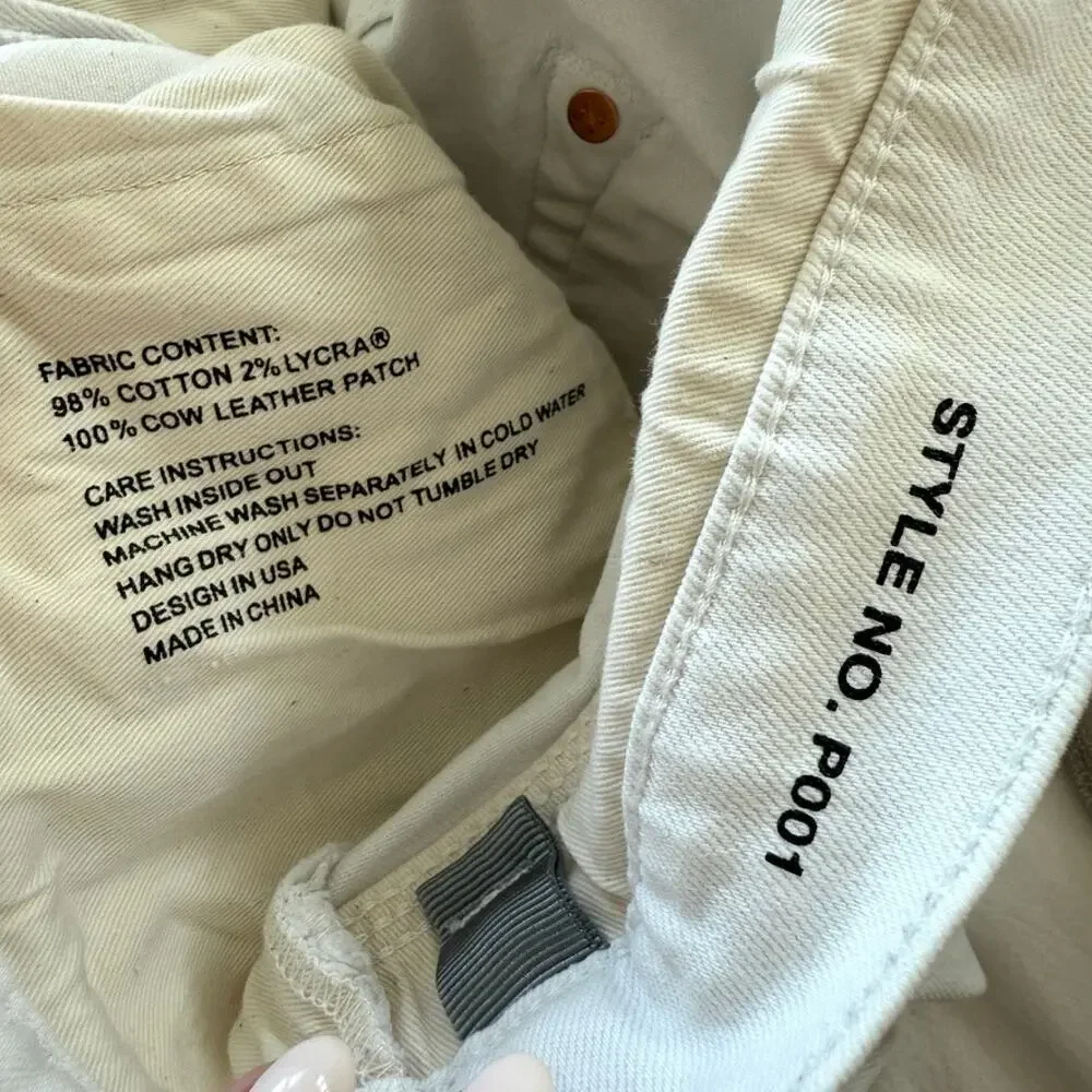 Purple‎ Brand P001 Skinny Jeans White Button Fly Stretch Distressed Men 32